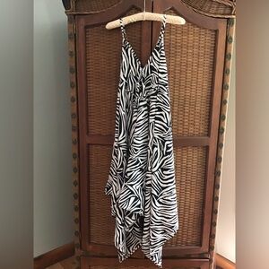 World Market Black and White Zebra Print Dress